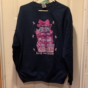 Gildan Navy Blue Breast Cancer Awareness Sweater
